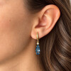 Caravanas Calma de Oro Amarillo 18k con Brillantes y Topacio Azul Caravanas Calma de Oro Amarillo 18k con Brillantes y Topacio Azul