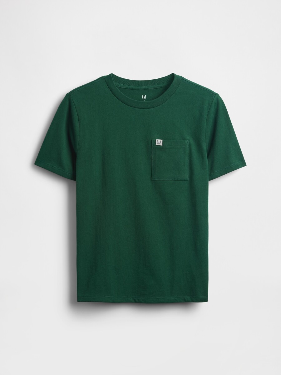 Remera Bolsillo Logo Gap Niño - Evergreen Glamour 