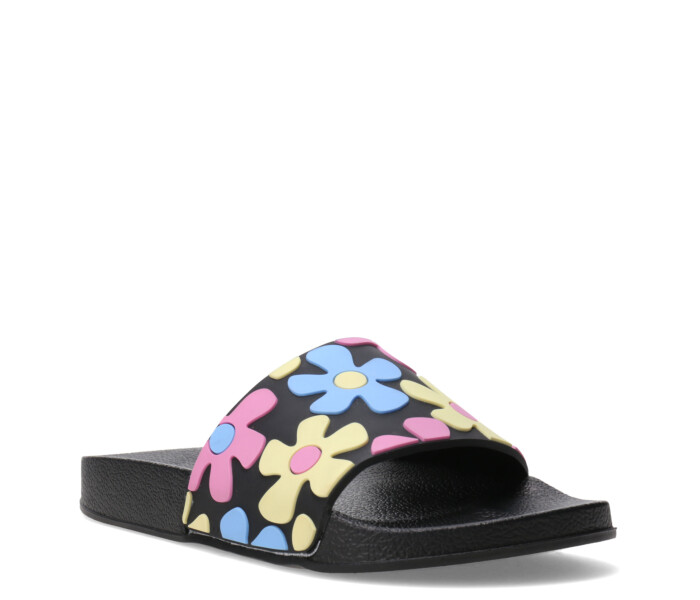 Sandalia ZAMI de goma con flores Black