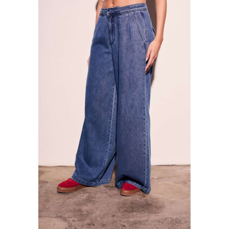 Jean Tiro Bajo Pinzas Denim