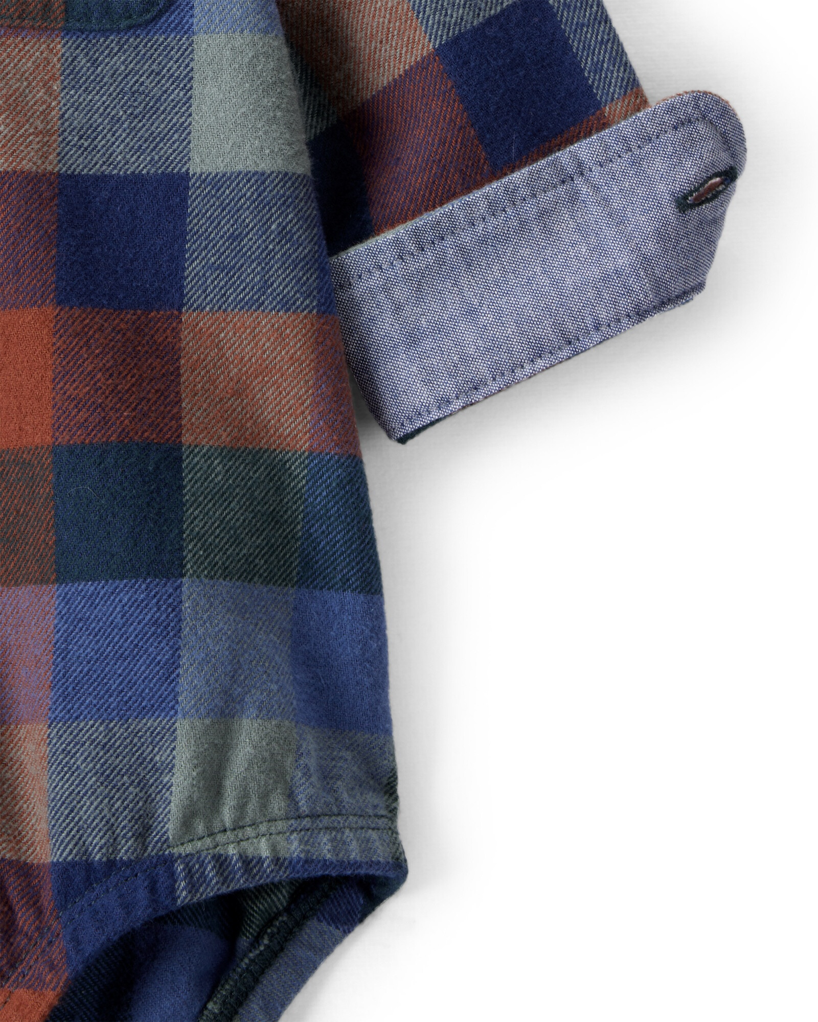 Body camisa de franela, diseño a cuadros Sin color