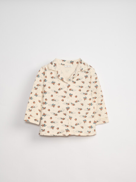 Conjunto pijama Flores Crudo