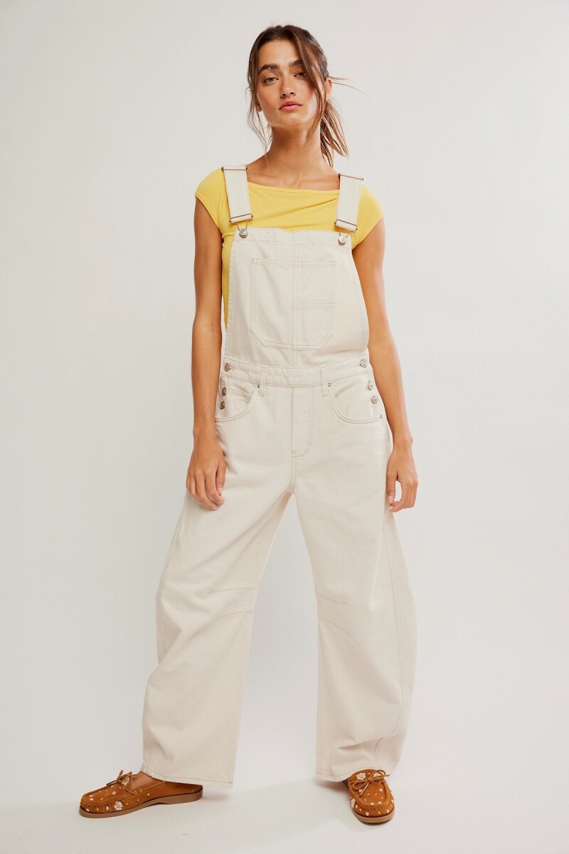 JARDINERO DENIM GOOD LUCK Blanco