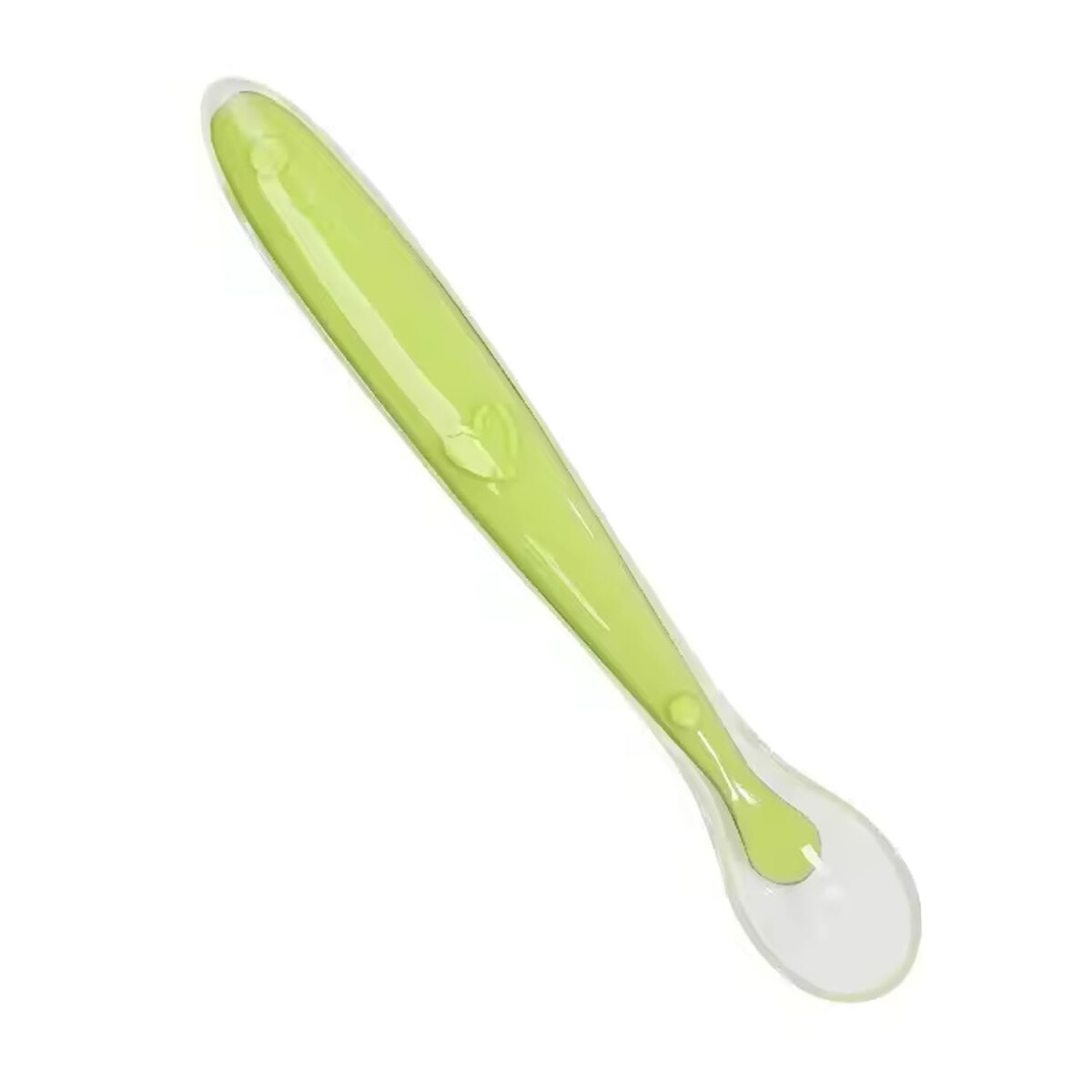 Cuchara en Silicona Cubierto para Comida de Bebés y Niños - Verde Manzana 