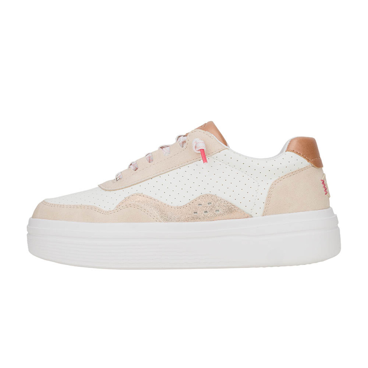 Zapatillas Hudson Lift Sport Shimmer Mujer - Whisper Pink/white/rose Gold 
