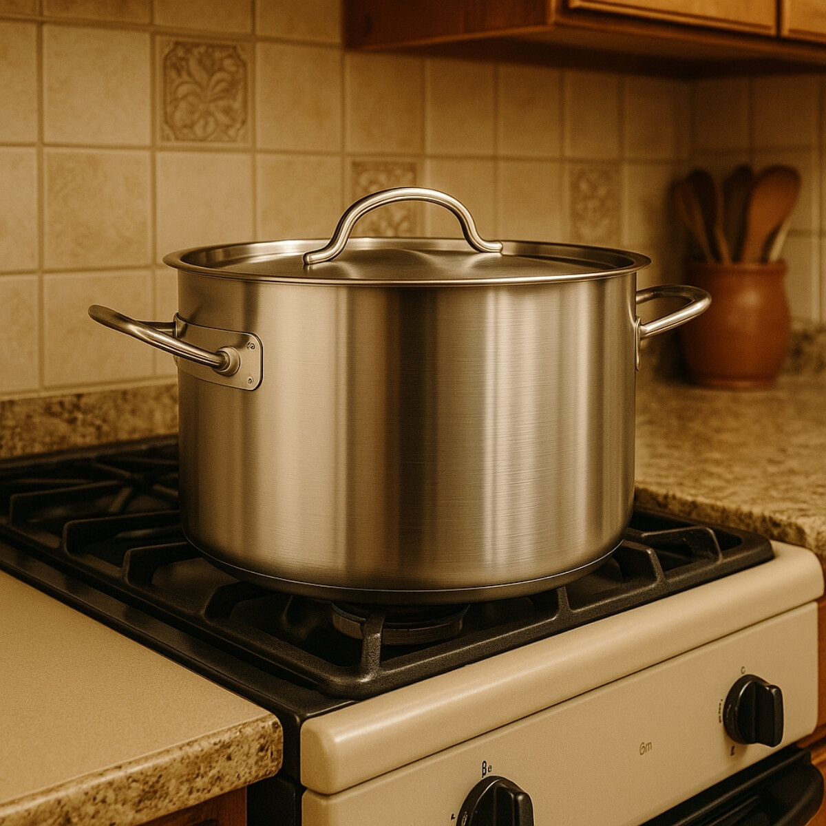 Cacerola inox con tapa 32x18 cm 14.5lts 