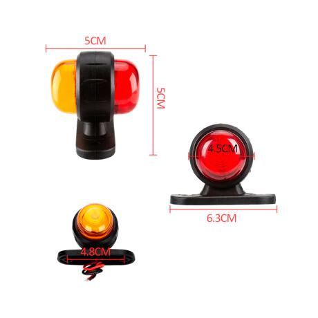 FAROL - FARO LATERAL LED DOBLE 12/24 CAMION ROJO AMBAR - FAROL - FARO LATERAL LED DOBLE 12/24 CAMION ROJO AMBAR -
