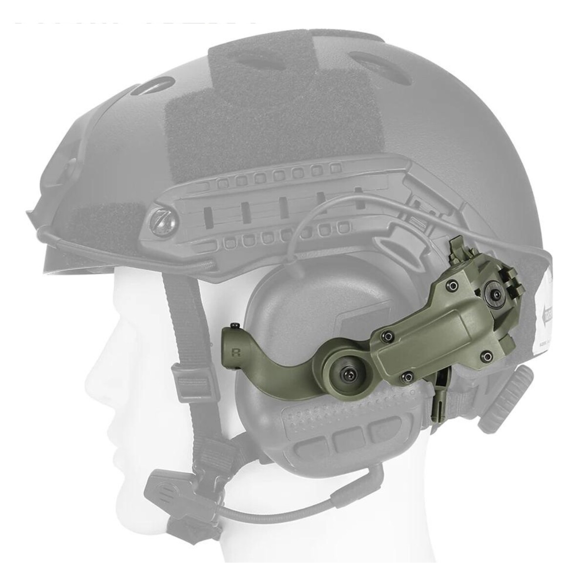 Adaptación de auricular para casco táctico - Verde 