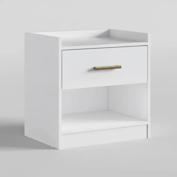 MESA DE LUZ CON 1 CAJON - COLOR BLANCA MESA DE LUZ CON 1 CAJON - COLOR BLANCA