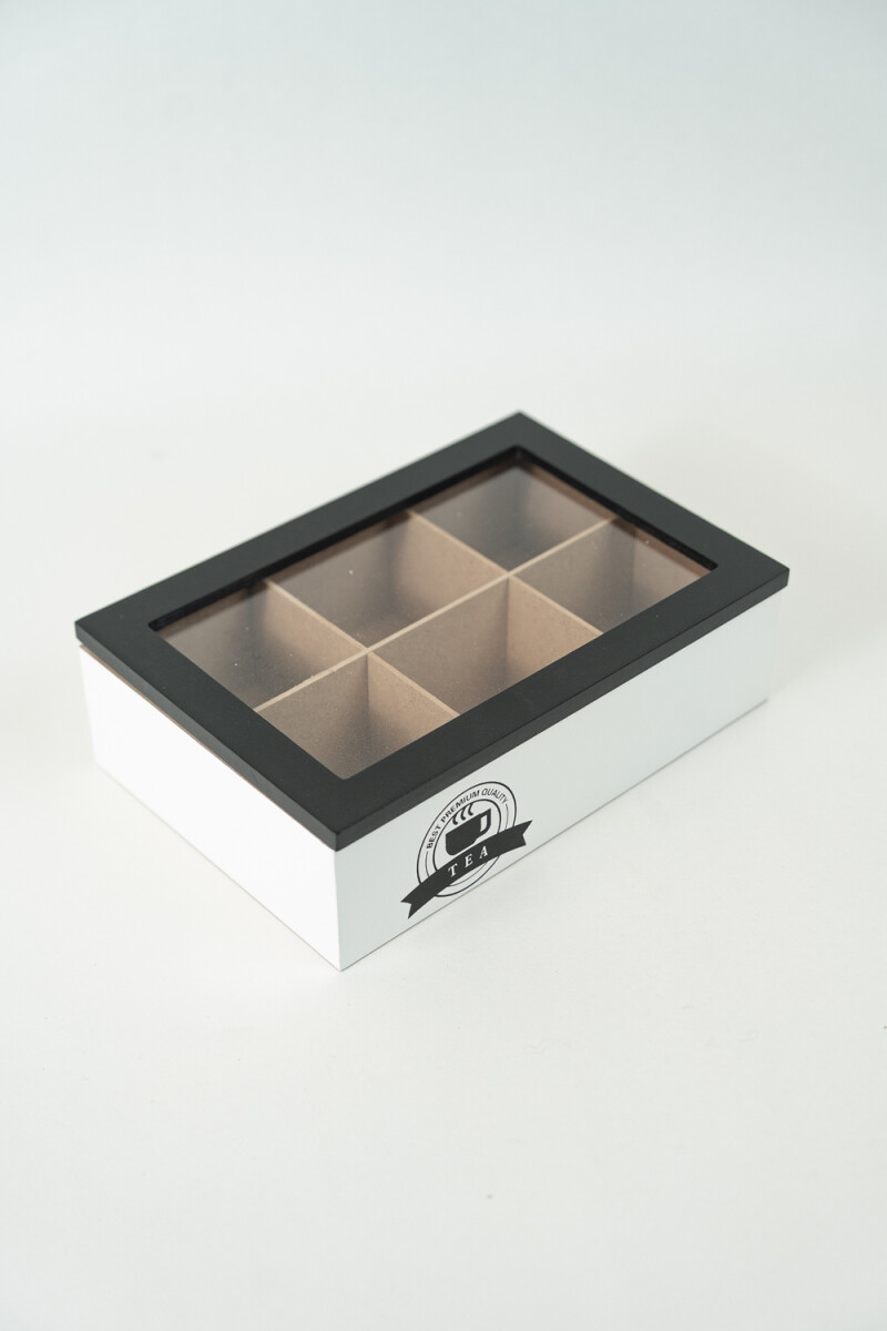 Caja Para Té Aryel, 6 Separaciones. - Negro 