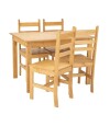 Juego de Comedor Lucia Plus 4 Sillas Madera Natural