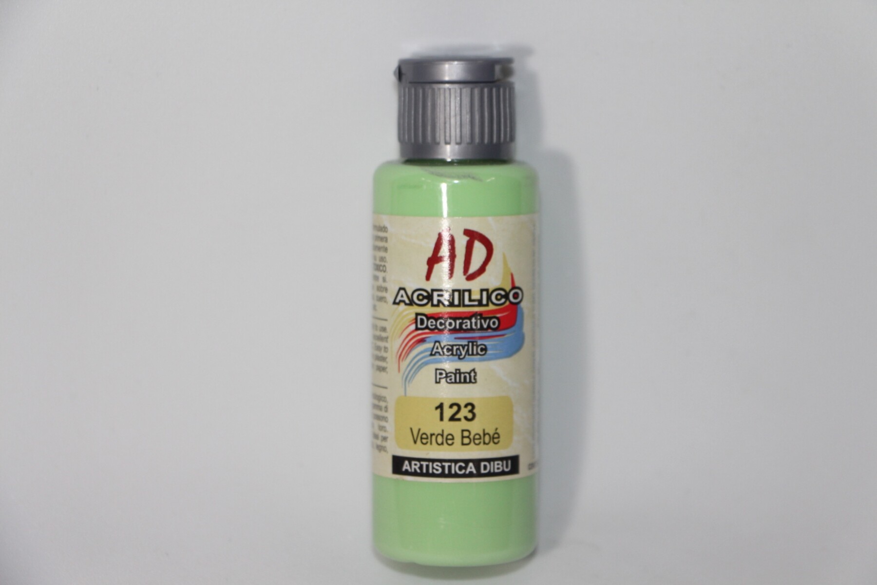 PINTURA ACRILICA ARTISTICA DIBU 60 ML. DIFERENTES COLORES - COLOR VERDE BEBE 123 