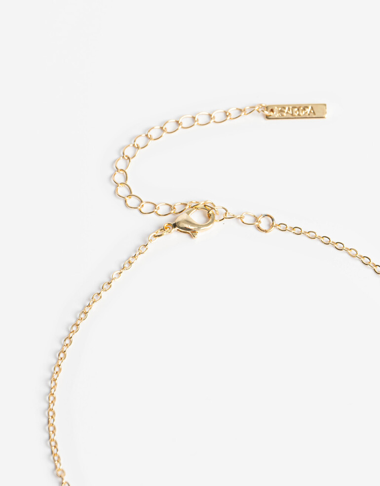 Cadena Corta con Dije Letras Collar Con Dije Inicial "p" - Dorado