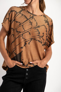 Blusa Lurex Café