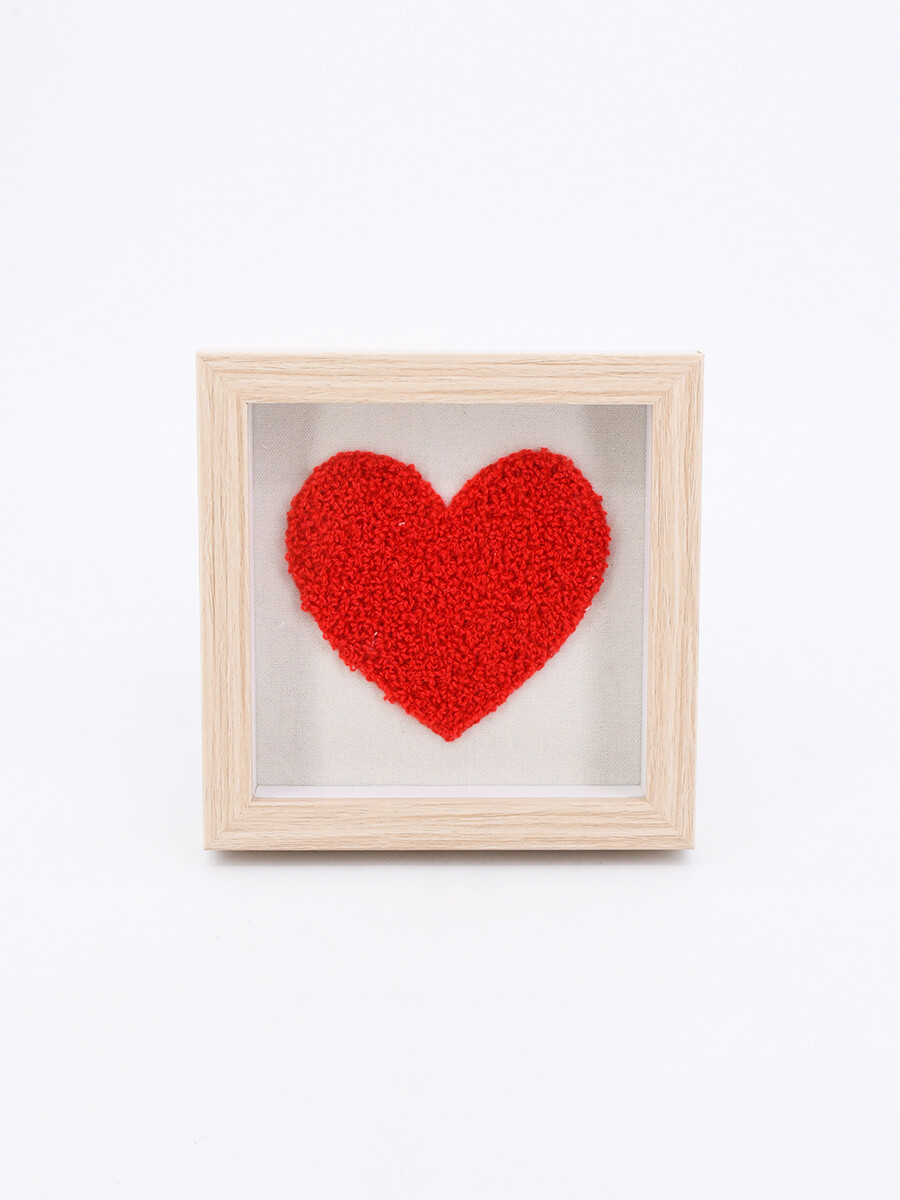 CUADRO CORAZON BORDADO - ESTAMPADO 1 
