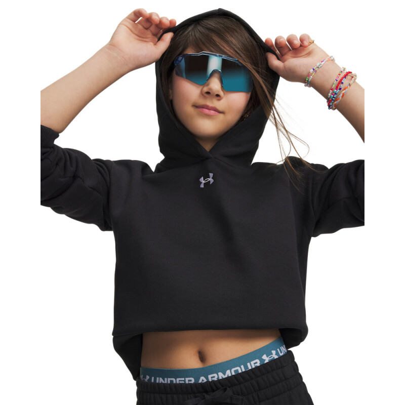 UA Rival Fleece Crop Hoodie-PNK BLK-001