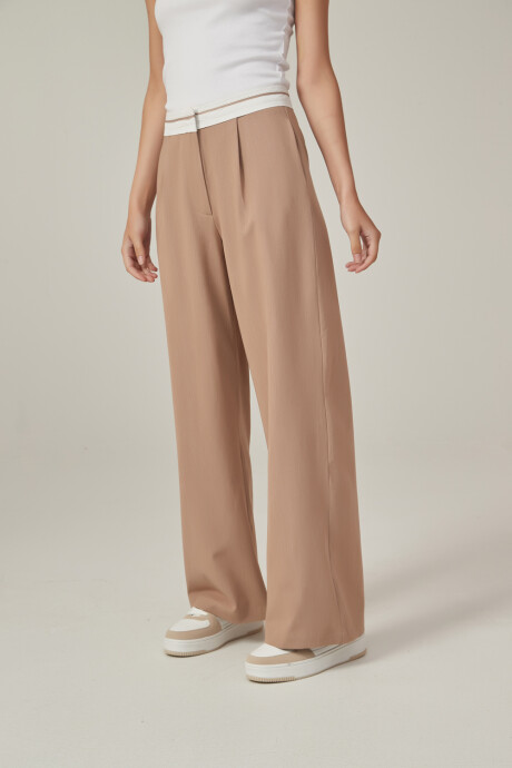 Pantalon Geranios Beige Melange