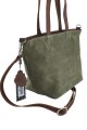 Cartera versátil de cuero y gamuza Verde