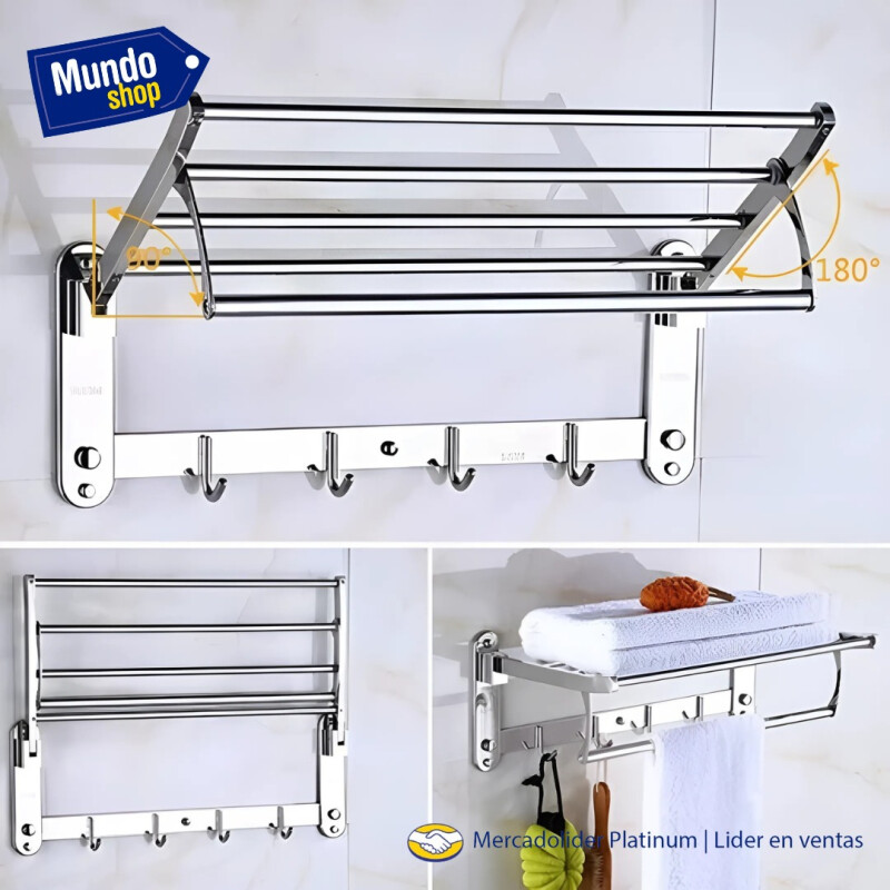 Tendedero De Pared Fijo Acero Inox P/ropa Gris