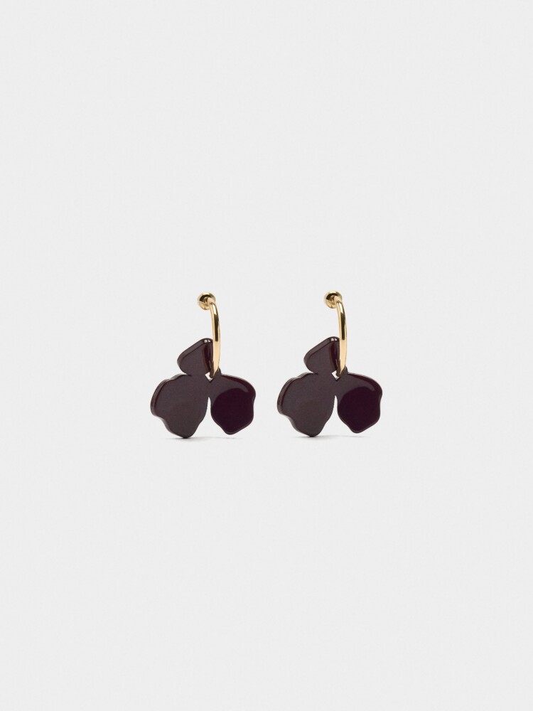 Aros Con Flor burdeos