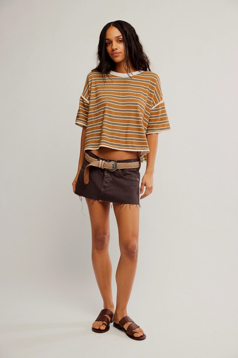 LAINEY LOW RISE MINI SKIRT Marron