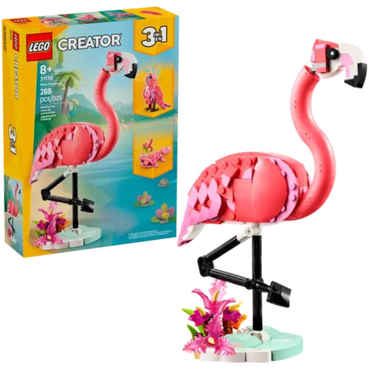 Lego Fauna Salvaje Flameno Rosa 288 Piezas 8+ - Lego Boys 