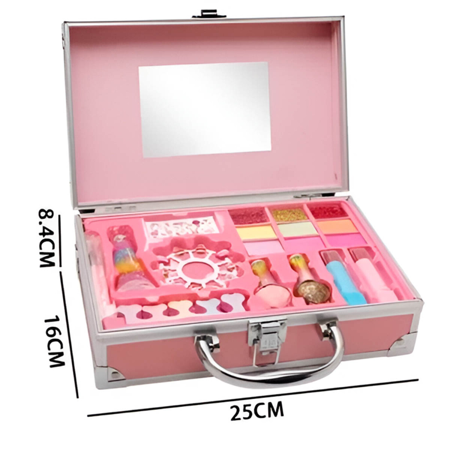 Set De Maquillaje Para Niñas Princesa – Maletín Con 24 Sombras, 4 Barras De Labios, Rubor Y Brochas, Lavable Y Seguro, Regalo Ideal De 4 A 12 Años