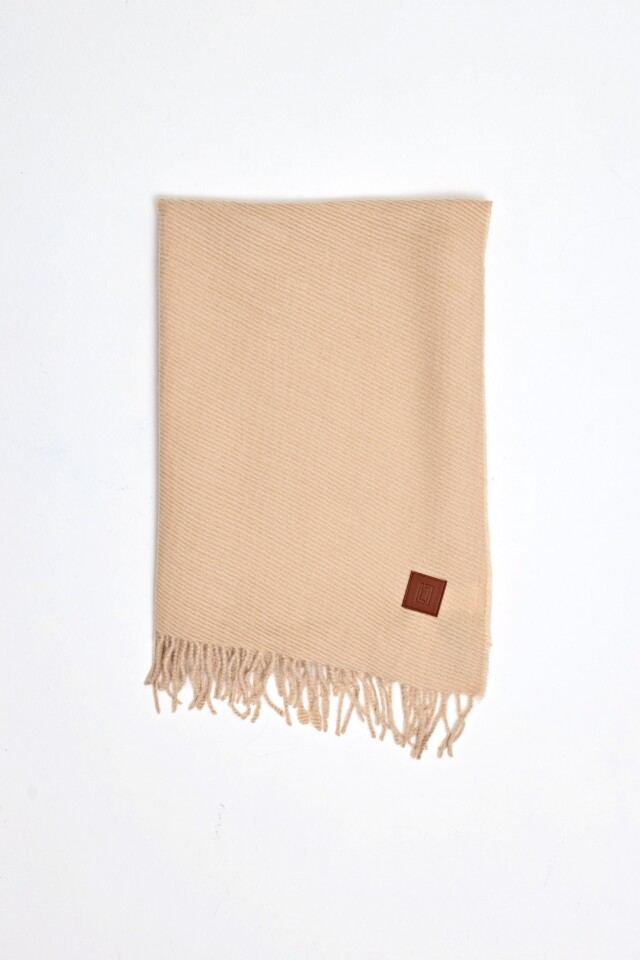 Pashmina plisada beige