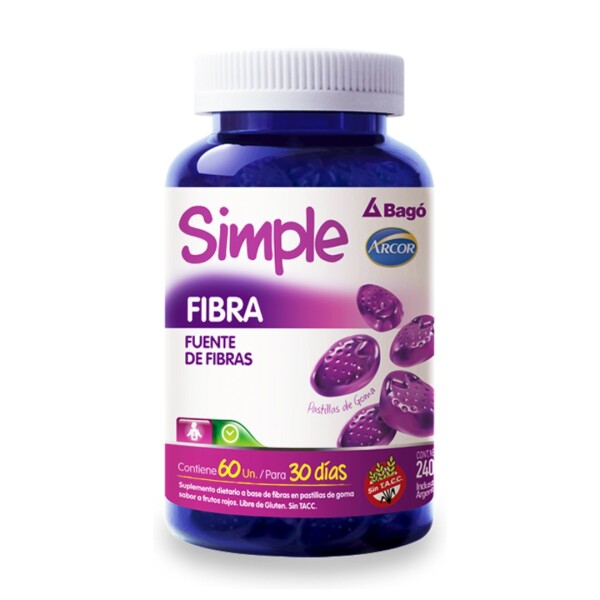 Simple Fuente de Fibra 60 Pastillas De Goma Simple Fuente de Fibra 60 Pastillas De Goma