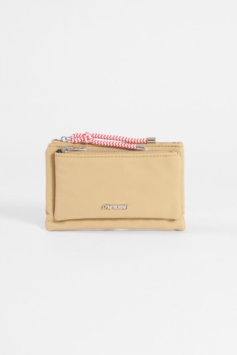 Monedero de tela beige