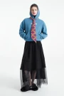 W' Hooded Ink Bleed Sweat Azul