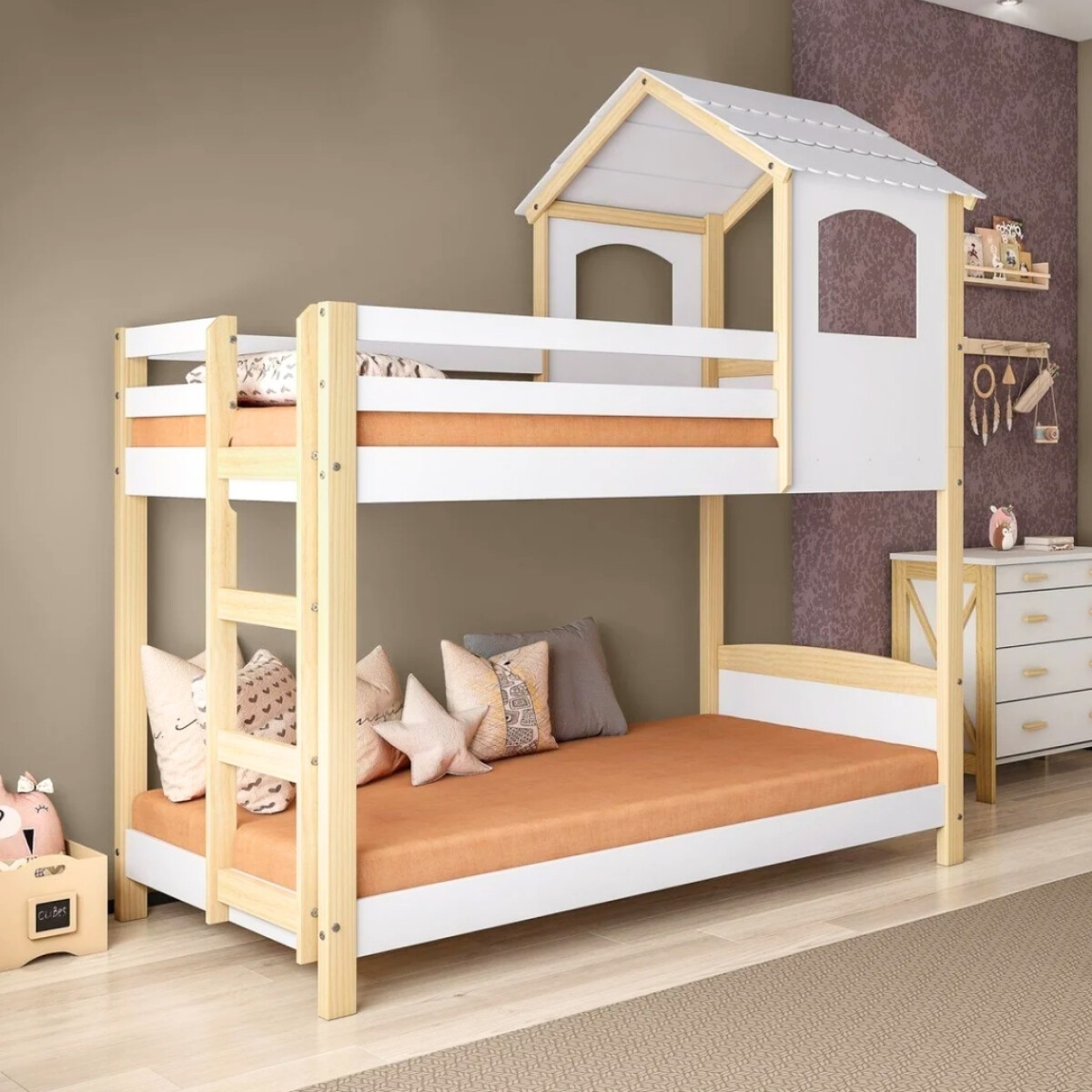 Cucheta Cama Casita Madera y MDF - Tema 