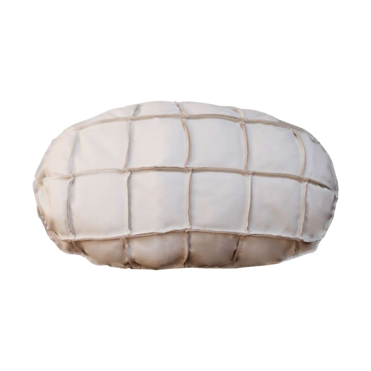 Almohadion Cuero 56x35cm oval chico - Blanco 