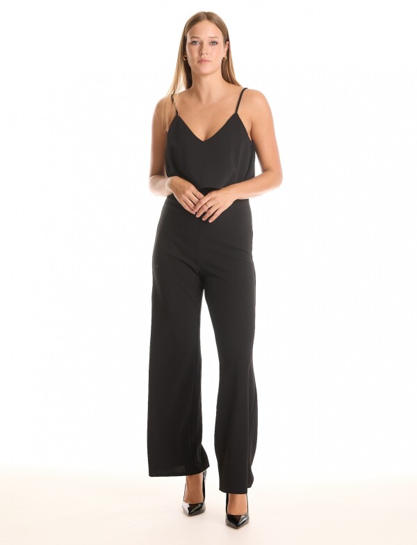 Enterito Capas & & Escote En V NEGRO