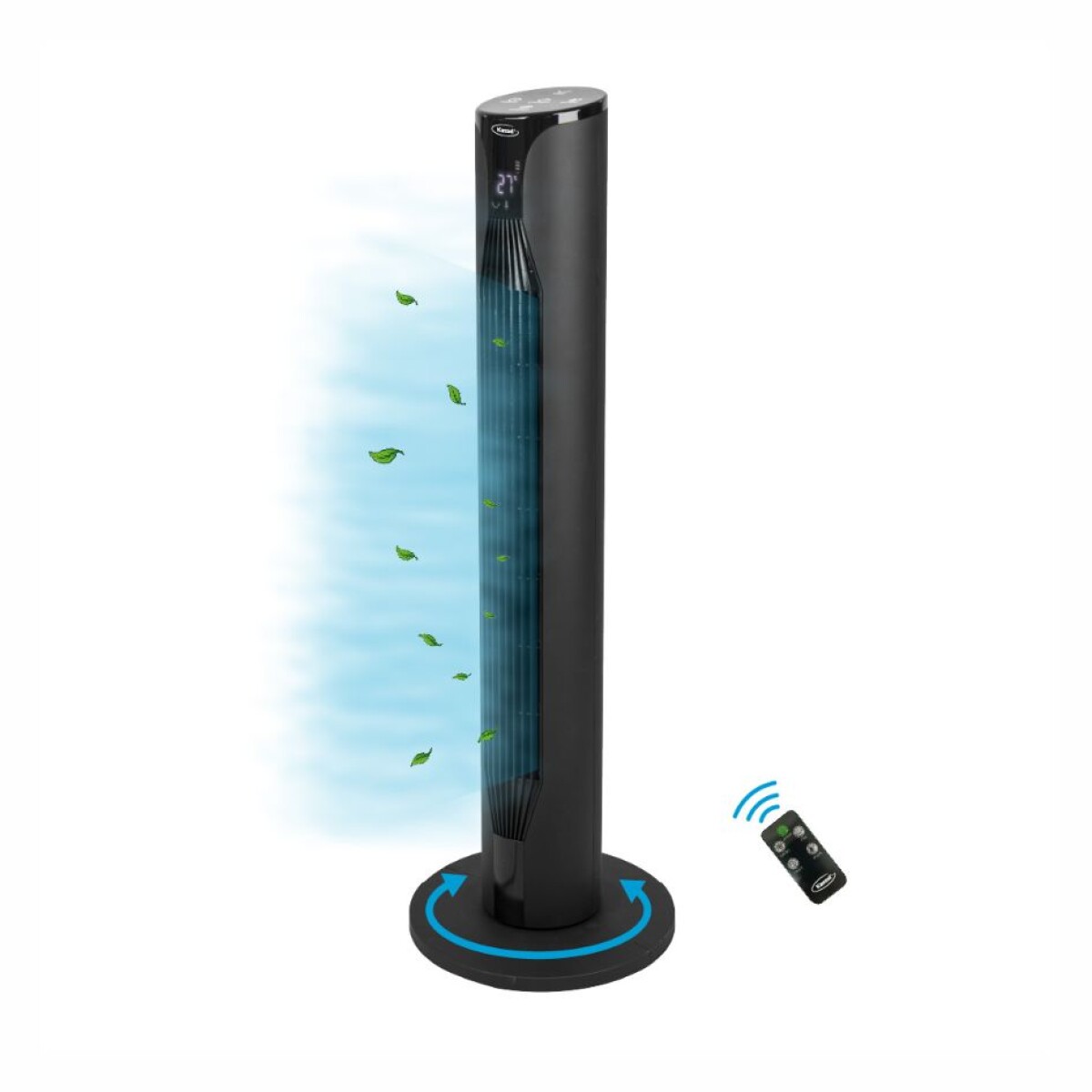 Ventilador De Torre Kassel KS-VT76Bl 92CM 3 Velocidades Ub - NEGRO 