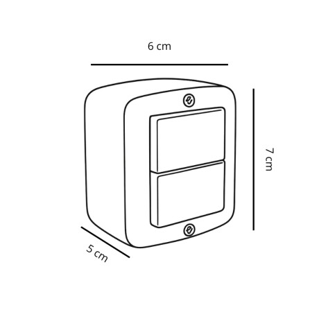 CAJA EXTERIOR CON 2 INTERRUPTORES UNIPOLARES ATENEA Caja Exterior con 2 Interruptores Unipolares Atenea Blanco
