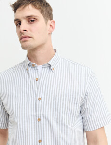 012635 CAMISA HARRINGTON LABEL Blanco/kaki