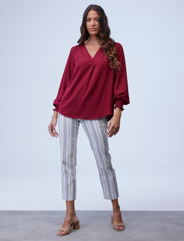 Blusa Frunces BORDEAUX