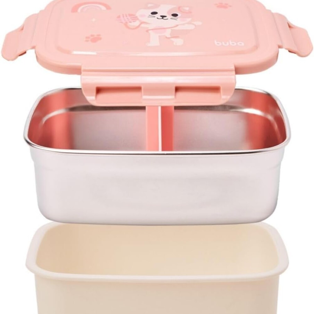 Lunchera bento box BUBA pastel colors gatita
