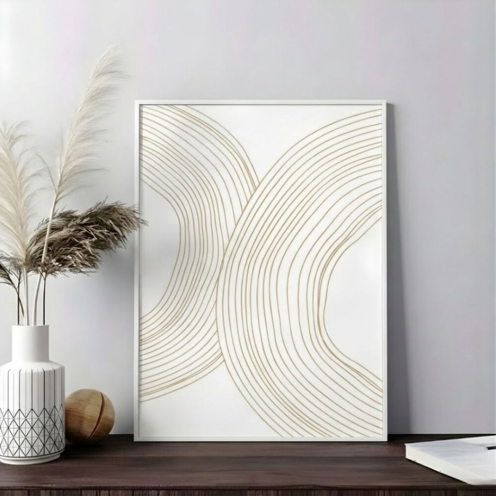 Cuadro Canvas 30x40cm - Figuras Minimal Beige