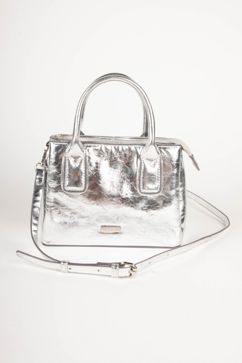 CARTERA MINI TOTE SHINY - Plateado 