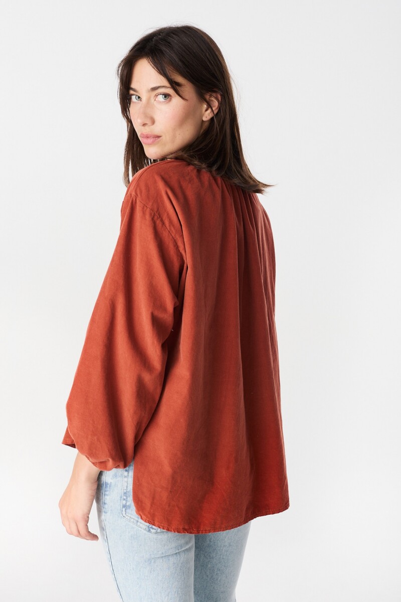 Camisa Poly Terracota