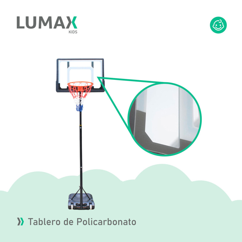 Tablero Basket Aro 2.55m C/ Base Portátil + Pelota Lumax Tablero Basket Aro 2.55m C/ Base Portátil + Pelota Lumax