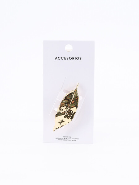 BROCHE HOJAS DORADO