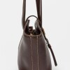 Cartera al hombro Paris en cuero liso Chocolate