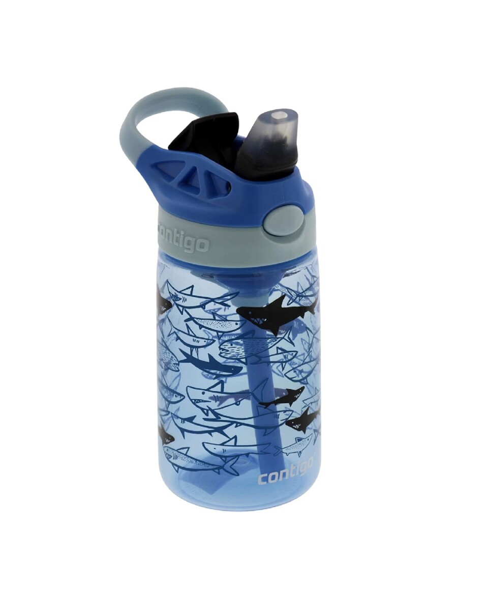 Botella 414 ml. diseño tiburones - Azul 