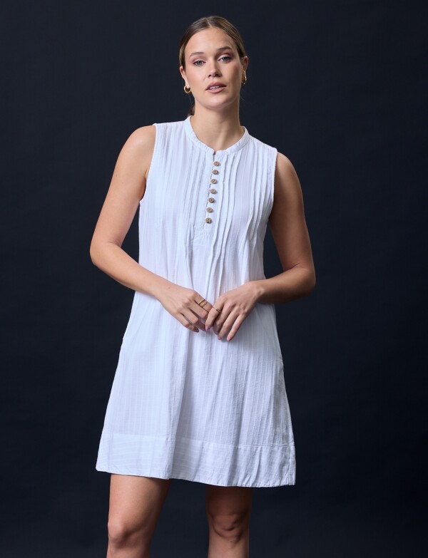 Vestido Botones BLANCO