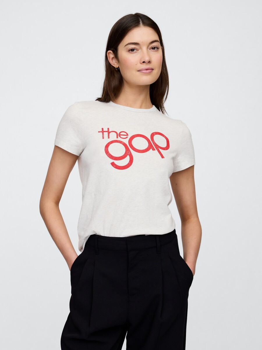 Remera Gràfico Manga Corta Mujer - Pale Grey Heather Bc01 