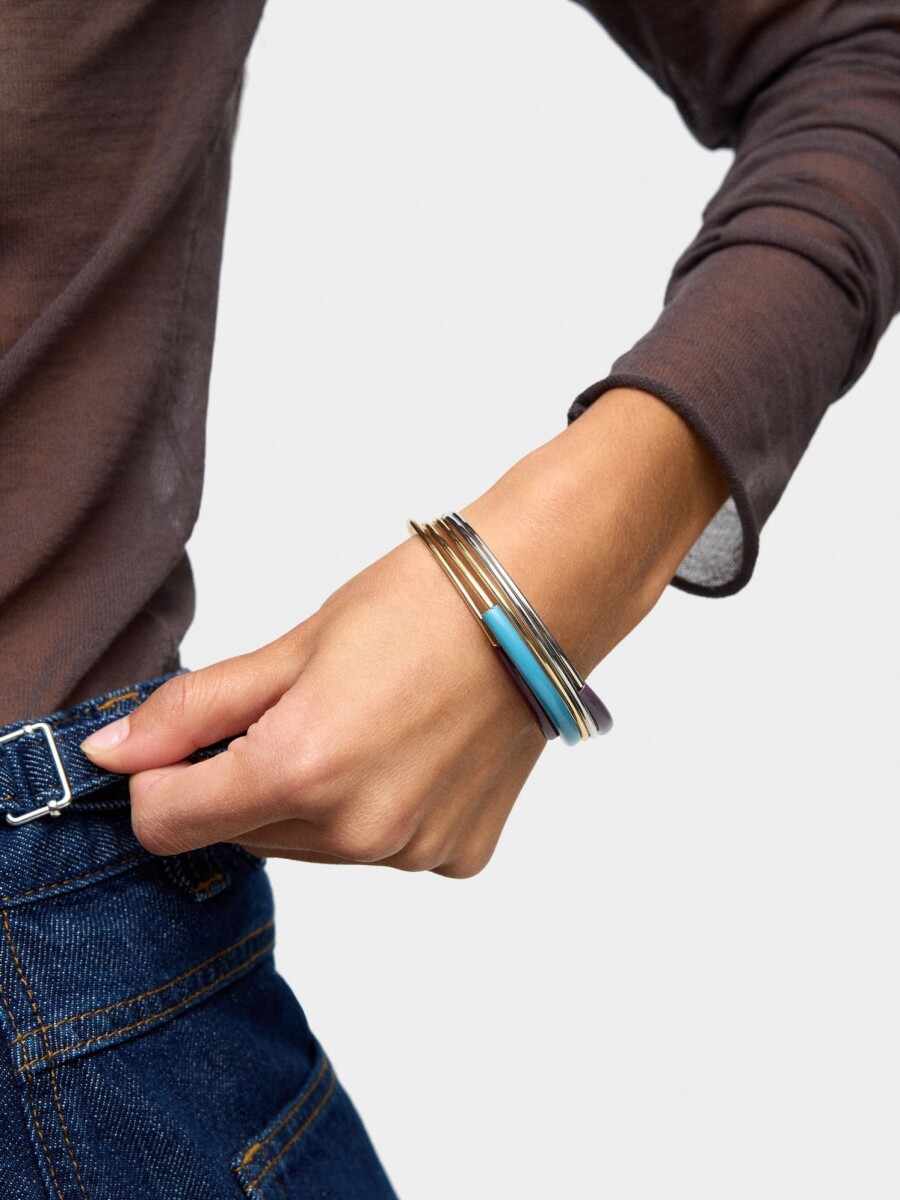 Set De Pulseras Con Esmalte multicolor