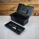 Caja de herramientas con bandeja y divisiones NEGRO